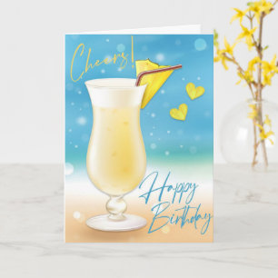 Pina Colada salue joyeuse carte d'anniversaire