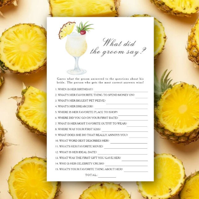 Pina Colada - What did the groom say bridal game (Créateur téléchargé)