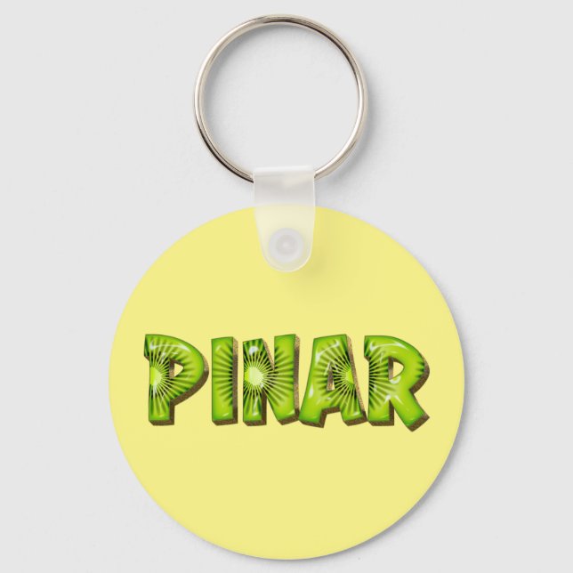 Pinar Name Kiwi Design Porte-clés (Recto)