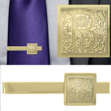 Monogramme B doré gravé antique orné