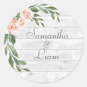 Pinceau de bois rustique blanc Sticker