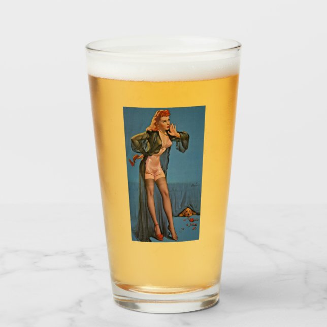 Pinceau vers le haut pinte de fille verre (Devant (rempli))