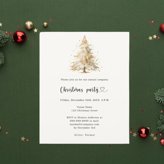 Pine arbre QR entreprise Noël Fête invitation (Créateur téléchargé)
