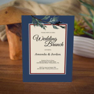 Pine Bleu Hiver Mariage Brunch Invitation
