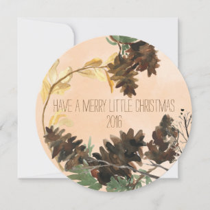Pine Cones Chistmas Round Vacances Carte photo
