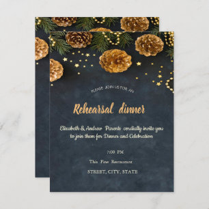 Pine Cones, Stars Rehearer Dîner Invitation