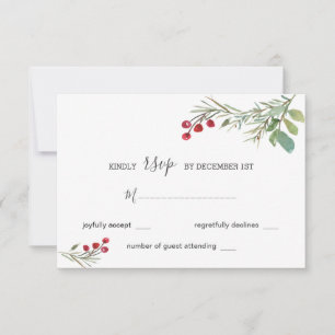 Pine d'hiver Cones Berry Mariage RSVP