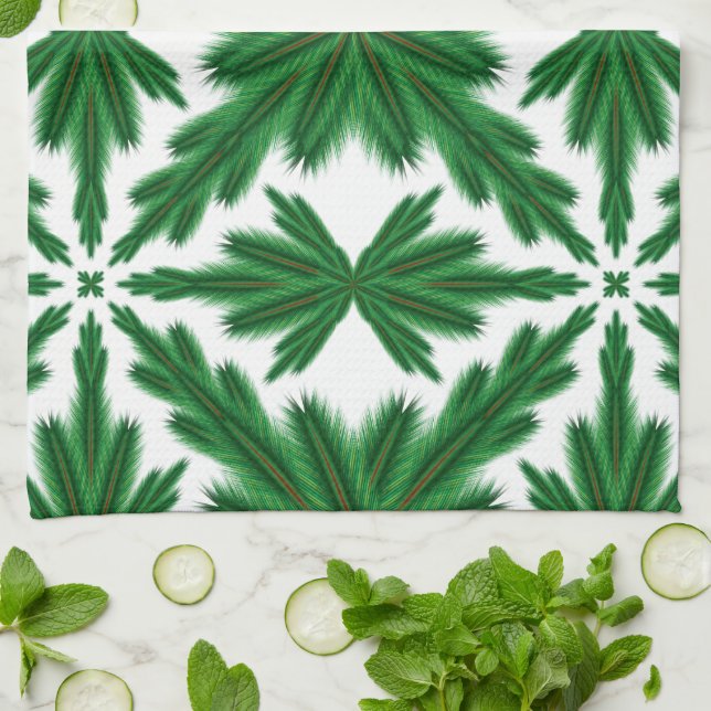 Pine Mandala Serviette de cuisine (Plié)