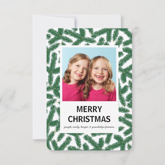 Pine Sprigs - Carte de Noël 3x5 Joyeux Noël (Devant)