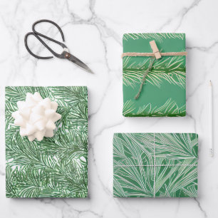 Pine Sprigs Vacances Papier d'emballage plat Ensem