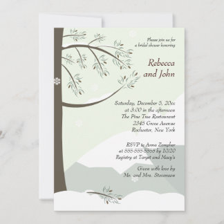 Pine Tree Hiver 5x7 nuptiale douche Invitation