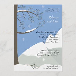 Pine Tree Hiver 5x7 nuptiale douche Invitation