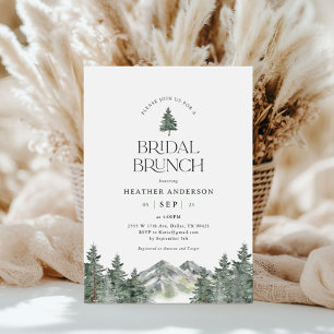 Pine Tree Mountain Forêt Bridal Brunch Invitation