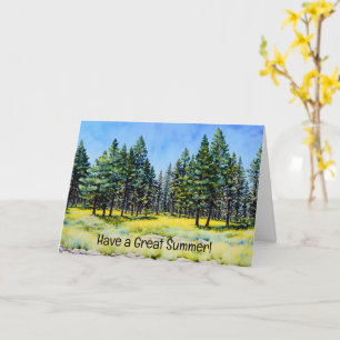 Pine Trees et carte Art Note Fleur sauvage