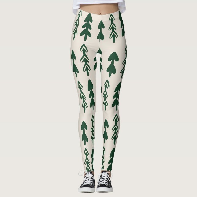 Pine Trees Pattern Women's Fashion Leggings (Devant)