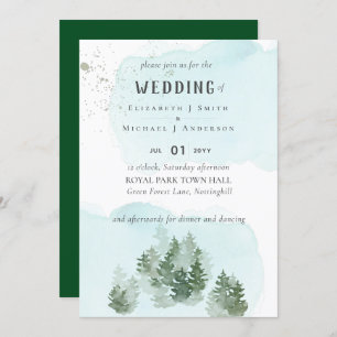 Pine Trees Teal and Sage Wedding