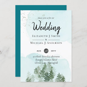 Pine Trees Teal and Sage Wedding