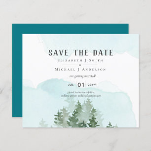 Pine Trees Turquoise et Sage Mariage Date de sauve