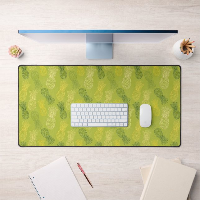 Pineapple Outline Pattern on Green (Bureau 1)