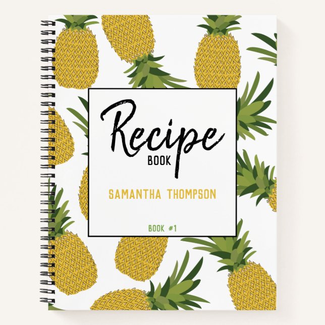 Pineapple Tropical Fruit Motif Recette livre de re (Devant)