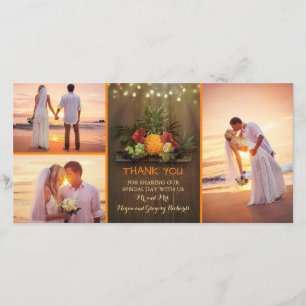Pineapple Tropical Rustic Beach Merci de mariage
