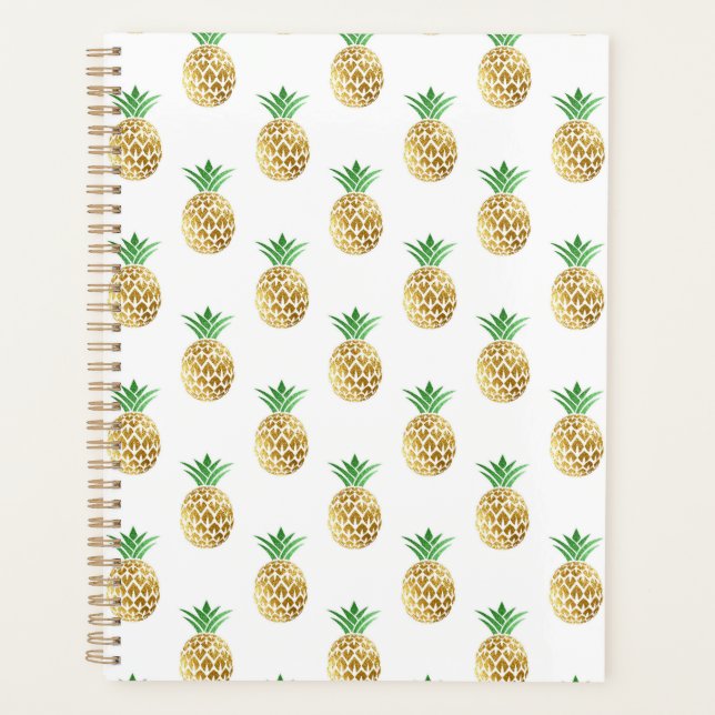 Pineappy Gold Tropical Paper Planner (Devant)