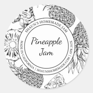 Pineappy Jam Croquis étiquette moderne