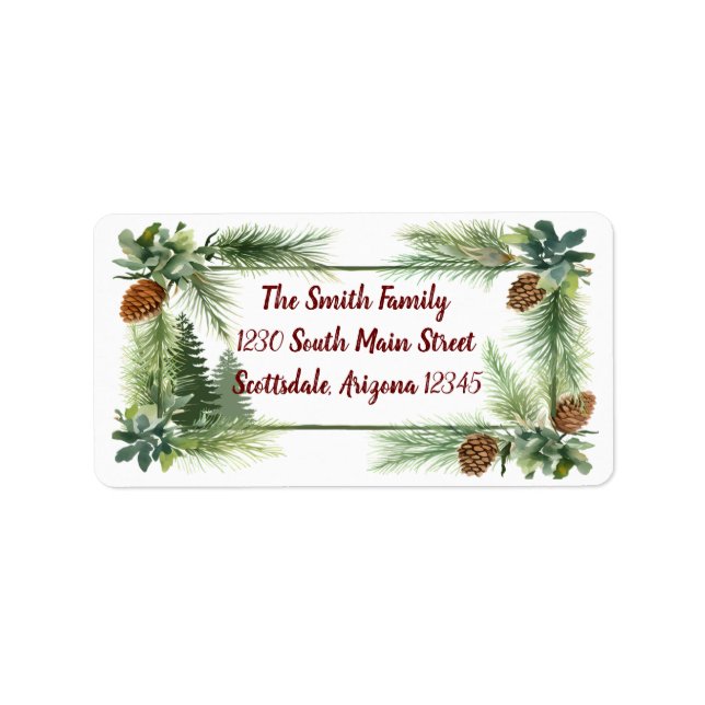Pinecone 2,37x1,25 Étiquette de adresse (Devant)