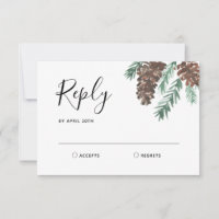 Pinecone d'hiver | Réponse RSVP de mariage