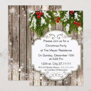 pinède d'hiver Fête de vacances Invitation