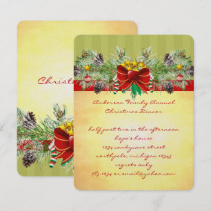 Pinery Noël Dîner Invitation Invitations de la fêt