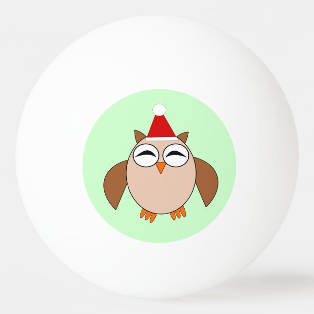 Ping Pong Balle de ping-pong chouette de Noël mignonne (Devant)