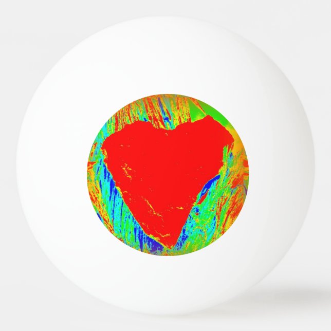 Ping Pong balle de ping-pong de coeur rouge (Devant)