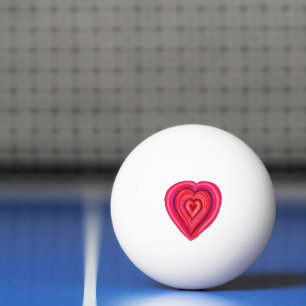 Ping Pong balle de ping-pong de coeur rouge et rose