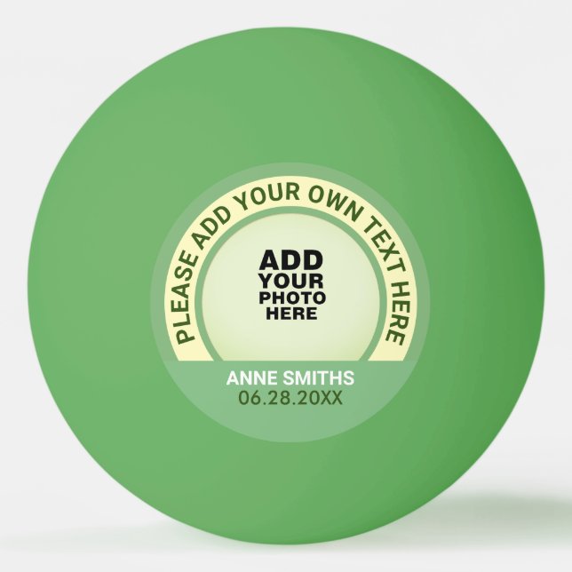 Ping Pong balle de ping-pong verte avec photo (Devant)