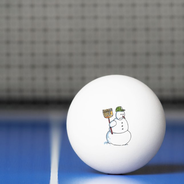 Ping Pong Broom Snowman balle de ping-pong 3 étoiles (Filet)