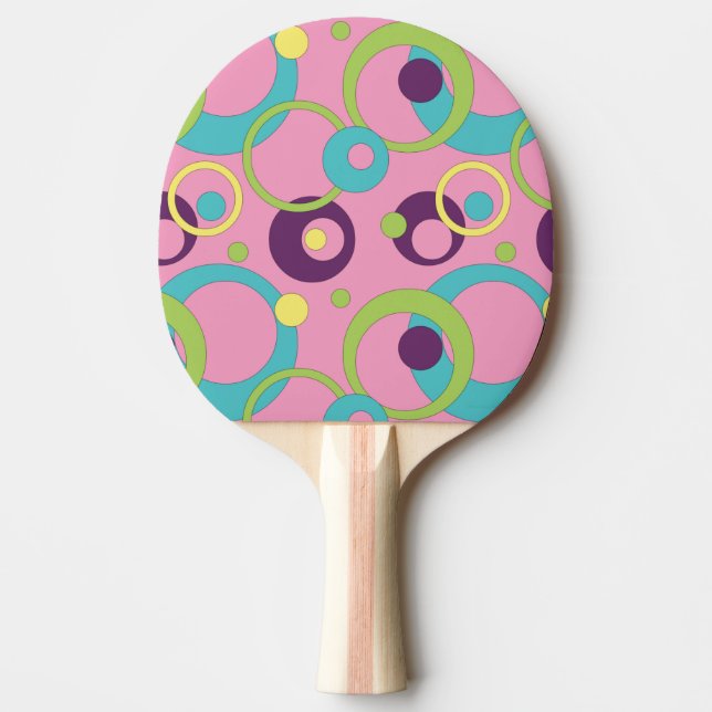 Ping Pong Cercles roses funky Raquette de ping-pong (Devant)
