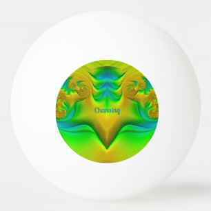 Ping Pong CHANNING ~  Balle de ping-pong, Vert Bleu Jaune ~ 