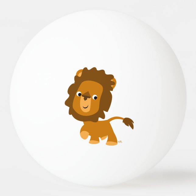 Ping Pong Contenu de dessin animé mignon Lion Balle de ping- (Devant)