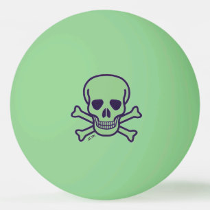Ping Pong Crâne vert 1 étoile lueur verte balle de ping-pong