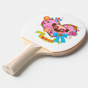 Ping Pong J'Aime Les Carlins ! raquette de ping-pong