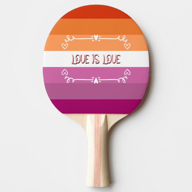 Ping Pong L'amour est Amour Mois de la fierté Raquette de pi (Devant)