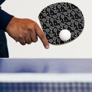 Ping Pong Motif de raquette de tennis noir