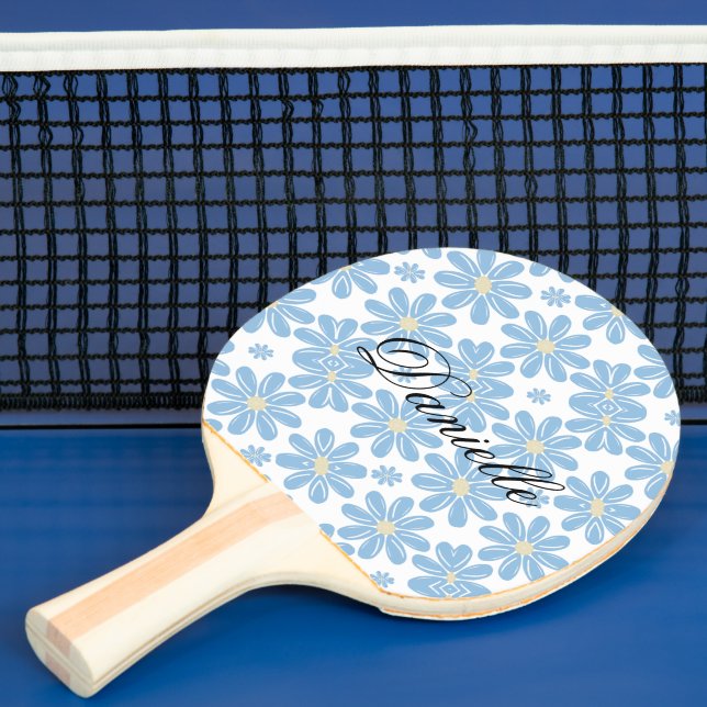 Ping Pong Motif floral bleu - Raquette de ping-pong personna (Insitu)