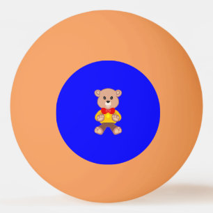 Ping Pong Petit ours en peluche mignonne sur la balle de pin