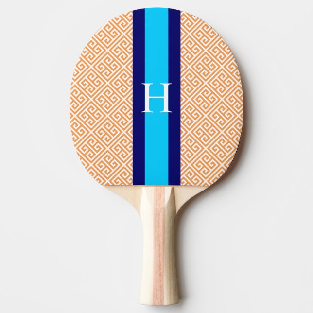 Ping Pong Raquette de ping-pong à clé grecque orange monogra (Devant)