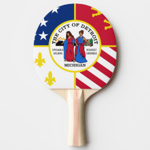 Ping Pong Raquette de ping-pong avec le drapeau de Détroit,