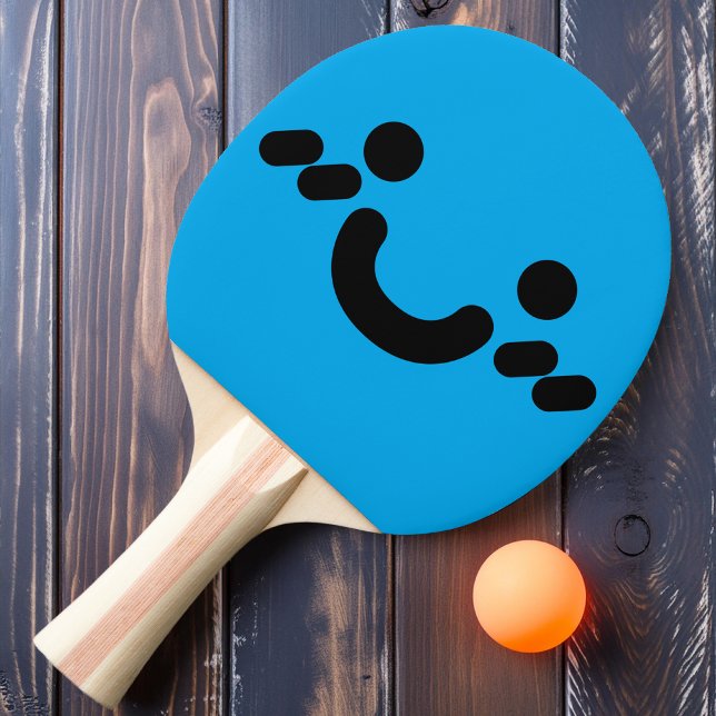 Ping Pong Raquette de ping-pong bleue avec visage souriant m (Créateur téléchargé)