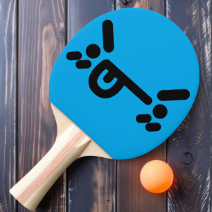Ping Pong Raquette de ping-pong bleue visage en colère vilai