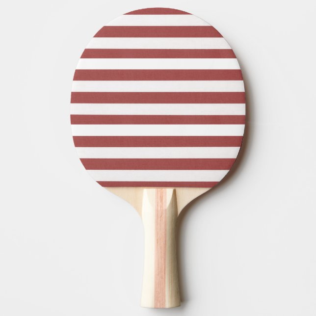 Ping Pong Raquette de ping-pong bordeaux et blanc rayée (Devant)